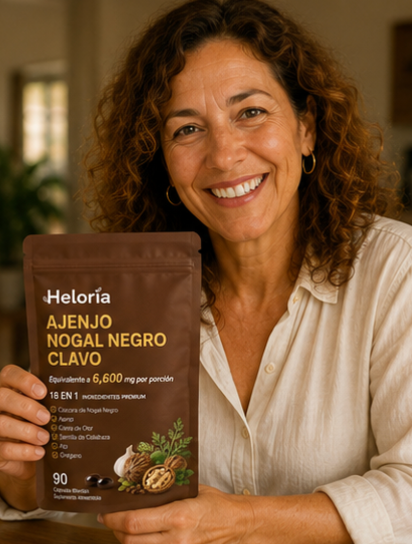 Clienta satisfecha con su rutina de bienestar Heliora