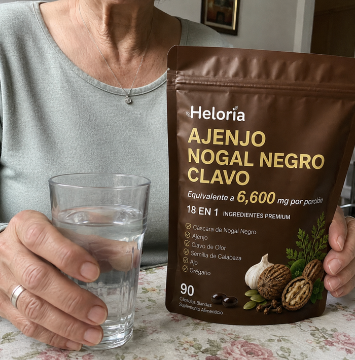 Clienta mostrando su rutina diaria con Heliora